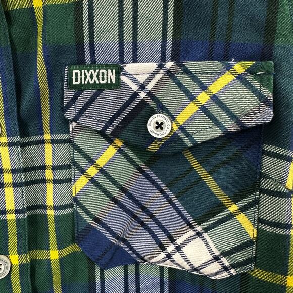 NWT DIXXON Women's Flannel Shirt The Griswold in Blue Yellow Green Plaid Size S - Picture 9 of 13
